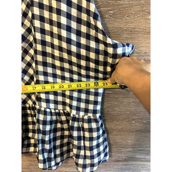 Maeve Checkered Top Blouse Blue size Medium Anthropologie Farmcore - Picture 7 of 9